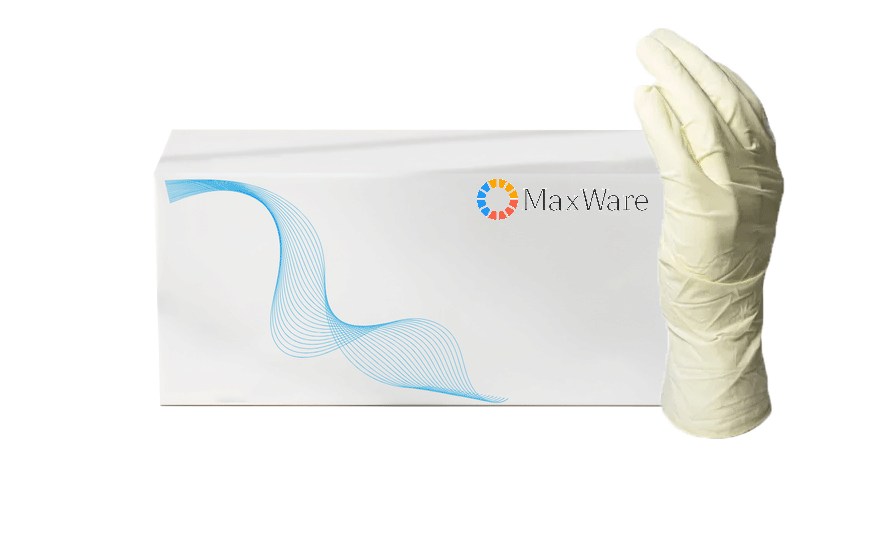 Latex Examination Gloves Powder Free Beige