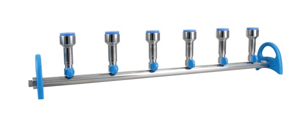 Manifold MultiVac 300-MS/600-MS 3/6 places stainless steel with stopper connections
