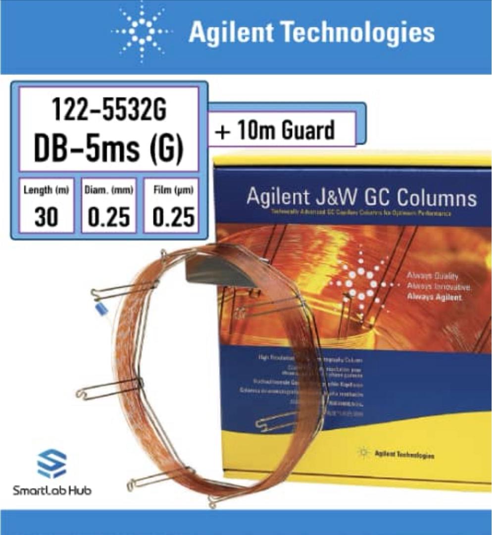 DB-5ms GC Column, 30 m, 0.25 mm, 0.25 µm, DuraGuard, 10 m